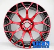 【田中輪胎館】海拉風HellaFlush 內凹深V 鋁圈樣式 18吋 5孔114.3 9J ET35 炫紅黑底