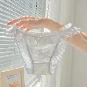EFP大美人-2024♡嚴選優質日系夏季輕薄少女純慾蕾絲低腰棉襠柔軟公主胖次內褲三角褲~白黑粉藍M~L(現貨