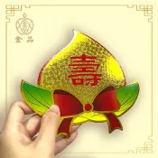 【金來發】配件 /   燙金壽桃(厚紙）  藝術插件 裝飾 擺飾 祈福 拜拜 金紙蛋糕配件 紙藝創作
