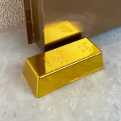 台灣現貨 1000g 仿真金磚門擋 黃金 開業送禮奢華高檔 風水家居飾品金塊門檔金條招財擺件聚財 拍照道具 交換禮物
