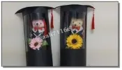 畢業熊花筒黑盒 -向日葵版  畢業熊花盒  畢業禮品  畢業花束  板橋發貨 花語人造花資材園藝用品婚禮小物