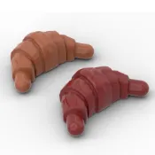 〈樂高人偶小舖〉正版樂高LEGO 食物3 配件 可頌 牛角麵包 深橘 暗紅 6258704 配件