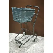 【店鋪設備】賣場超市日式手推車 雙層購物籃架 購物手推車 購物車 購物籃