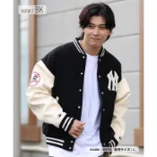 MLB New Era 紐約 洋基隊 韓版 PU皮革袖 NY New York AP VARSITY JK44 棒球外套