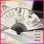 真的讚✅手扇 折扇 復古扇 折扇 折疊扇子扇子古風折扇水墨畵中國風霸氣漢服竹扇絹佈便攜折疊扇舞蹈 8RQO