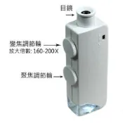  LED 可調式160X~200X 高倍率放大鏡 顯微鏡
