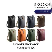曜越_單車【Brooks】Pickwick 帆布後背包 12L 黑色/灰色/深藍/鼠尾草綠/鵝黃色/森林綠/褐色/青苔棕