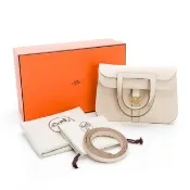 【Hermes 愛馬仕】Halzan mini bag (奶昔白/金扣) (H069523CCAB)