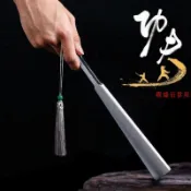 熱銷 鋁合金扇子男金屬骨古典中國風功夫禮品鐵折扇夏漢服灑金定制絹扇 銀瑞百貨屋