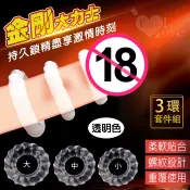 【台灣現貨｜當天出貨｜明天到】金剛大力士環鎖精粗厚環~大中小3件套 透明色﹝柔軟貼合 / 螺紋設計 / 重覆使用﹞