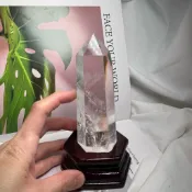 千奇嚴選 有共生紅幽靈 白水晶柱 15號321公克🤍天然水晶 頂級清透料 白水晶 白水晶柱 晶柱 水晶柱 A1675