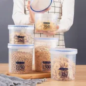 免運-家用密封罐五穀雜糧收納盒食物塑料奶粉罐子大中小號廚房儲物罐