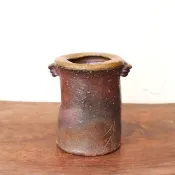 備前燒 耳形花器 h1-053