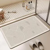 【LZQ】軟式珪藻土地墊 60x40cm(吸水止滑地墊 玄關地墊 浴室地墊 廁所地墊 腳踏墊 地毯)