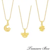 藏寶箱金飾 9999黃金純金 幸運草🍀月亮🌙星星🌟小熊🐻墜子 項鍊 鎖骨鍊 星空 宇宙 好運 lucky 泰迪熊