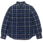 【DOKODEMO】成色極佳 ▼ Moncler Genius 7 Fragment Hiroshi Fujiwara MORAN 格紋圖案logo印花襯衫羽絨外套 1 件正品