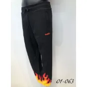 高雄凡賽斯歐洲精品 HUGO BOSS BOSS 褲管小字體 立體膠印火焰 黑色 縮口褲 長棉褲 長褲