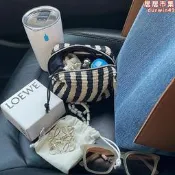 【銷售冠軍】新款雅詩蘭黛條紋編織化妝包小號隨身可攜式收納包高級感專櫃贈品女