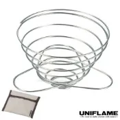 【日本 UNIFLAME】日本製 18-8不鏽鋼可摺疊咖啡濾架(4人用).過濾網架.手沖咖啡架_ U664018