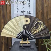 秒殺🔥龍泉扇子太極玄竹金剛扇全金屬扇骨折扇古典風收藏送禮工藝扇擺件臺灣出貨✨