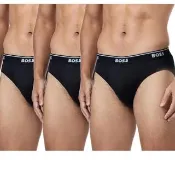 【HUGO BOSS】2024男時尚合身黑色三角內著3件組-網