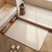 可客製 日式綫條 浴室地墊 吸水地墊 防滑 脚踏墊 矽藻土地墊 止滑墊 速幹 珪藻土 衛生間門口墊 易打理 耐髒