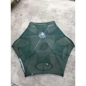 【太陽漁業】 6進折疊漁網 6孔傘狀漁網 自動捕魚網 捕魚籠 捕蝦網 提網蝦籠 6入口自動漁網 釣魚漁具 禮物