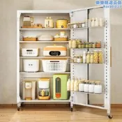 帥仕廚房置物架落地多層多功能收納櫃大容量廚房百寶櫃電器收納櫃
