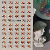 春節國風醒獅美甲貼紙5D浮鵰立體國潮招財舞獅diy指甲貼紙 HG款
