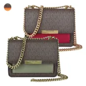 MK MICHAEL KORS JADE金色壓印LOGO牛皮扣式鏈袋斜背包(迷你/兩色)