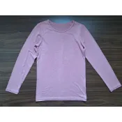 二手很新超棉柔 Lativ 140-150cm 男女大童 圓領 內搭 heat up 發熱衣 薄長袖 彈性佳 藕粉色
