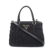 【DOKODEMO】【二手】Prada PRADA 托特包 TESSUTO GAUFRE' 2WAY 1BA173 黑色尼龍皮革褶皺兩用托特包 女士二手 A