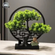 特惠/免運 工廠現貨 仿真花 假花 辦公室擺件 客廳裝飾 新中式崖柏盆景擺件茶室書房書架客廳假花羅漢松迎客松室內景觀 可開發票 全館折扣 特惠/店長推薦 售後保障 m5523