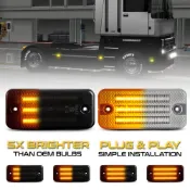 LED 動態側標記燈擋泥板閃光燈信號燈卡車適用於雷諾 Magnum Premium Midlum Midliner Vo