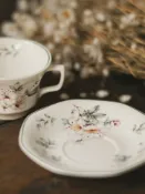 全球選品1館 生活百貨 英式中古景德鎮手繪八角形杜鵑花咖啡杯碟套裝掛耳下午茶陶瓷