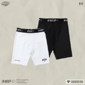 #KEEP SLOGAN LEGGINGS 黑 白  彈性 緊身褲 內搭 4分 短 運動 束褲【KS231】
