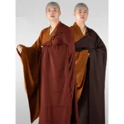 (店+)桃甜也精選好物 僧服五衣七衣袈裟男出家師父咖啡色搭衣女比丘尼木蘭色大葉七衣