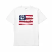 美國百分百【Ralph Lauren】T恤 RL 短袖 T-shirt Polo 小馬 國旗圖案 白色 男女XXS XS S號 青年版 I161