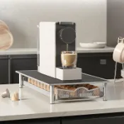 台灣出貨🔥置物架Nespresso咖啡膠囊盒抽屜式 廚房多功能加厚碳鋼檯面收納架