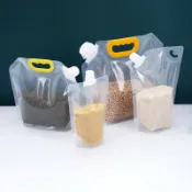 HareD [Hare.D]雜糧收納自立袋 站立式密封袋 防潮袋 收納袋 手提吸嘴透明密封袋 保鮮袋 密封袋 五穀雜糧袋