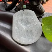 翡翠 冰玻種 白翡翠 虎牌翡翠吊墜 緬甸玉 翡翠A貨 QJ-45