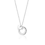 (近新品)Tiffany&Co.蒂芙尼 圓弧形鏤空雙愛心925純銀項鍊