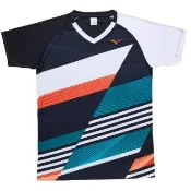 【MIZUNO 美津濃】短袖上衣 男 女 中性 排球上衣 白藍粉 V2TACG1809