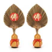 (店+)【晨豐商行】濟公師父乩身用濟公扇 植物扇(棕櫚扇)純手工/濟公扇葫蘆座/鎮宅平安(濟公扇佛字葫蘆座)