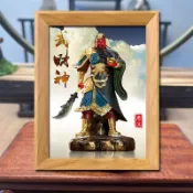 已開光過爐🙏關公擺件 關公模型 武財神爺關公畵像掛畵關羽關聖帝君關二爺神像擺臺家居相框擺件