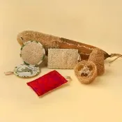 天然洗碗絲瓜海綿布-五件入(泰國進口/環保洗碗布/絲瓜海綿/可分解)