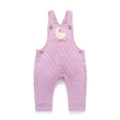 【Purebaby】澳洲有機棉 嬰兒吊帶連身衣(新生兒 女童 鋪棉 吊帶褲)