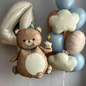 (店+)PARTY FUN（快速到貨）鋁箔造型氣球 熊熊氣球 蛋糕熊氣球 派對熊熊氣球 熊造型氣球 愛心熊 坐姿熊 熊 白熊氣球