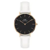DW Daniel Wellington 經典獨特時尚優質皮革腕錶-玫瑰金框/32mm(DW00100283)