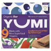 【iHerb】Yumi, 有機零食棒，幼兒，藍莓和紫胡蘿蔔味，5 根，每根 0.74 盎司（21 克）